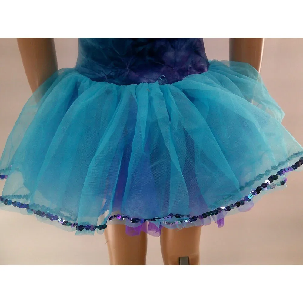 Pre-Owned Dance Costume Medium Child Blue A Wish Come True V553 Ballet Lyrical